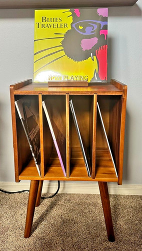 Wooden record player stand - wooden, lp